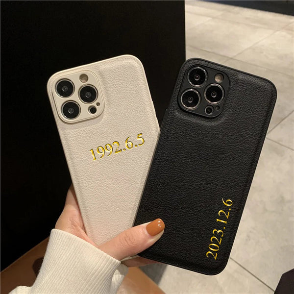 Custom Initials Leather Case
